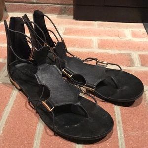 Practically New Apt 9 black gladiator sandals